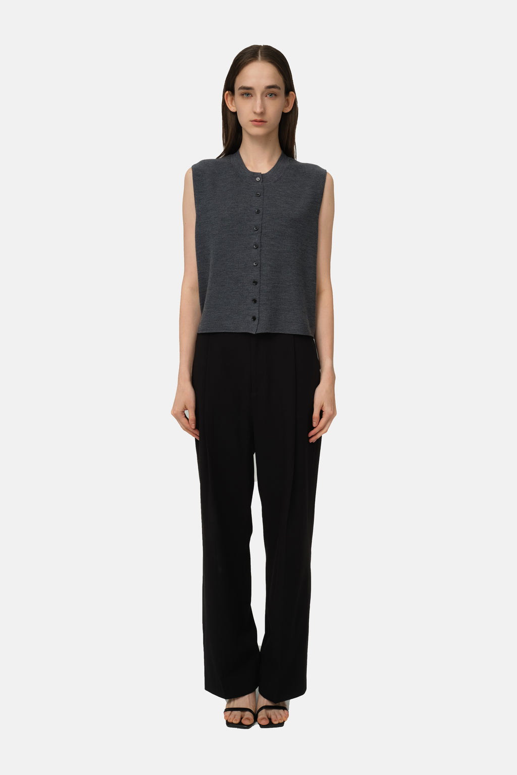 Aura Knit Vest - Charcoal