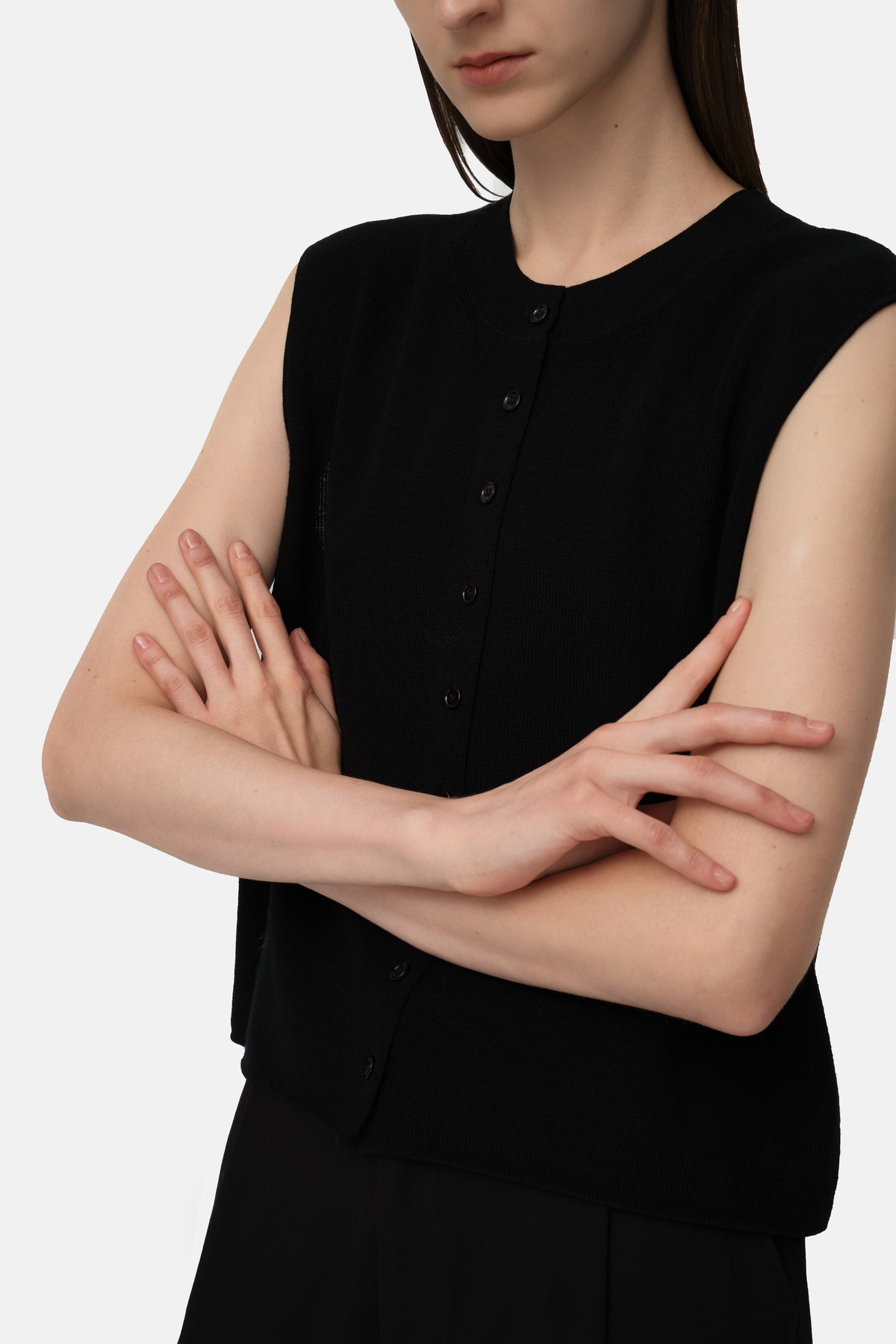 Aura Knit Vest - Black