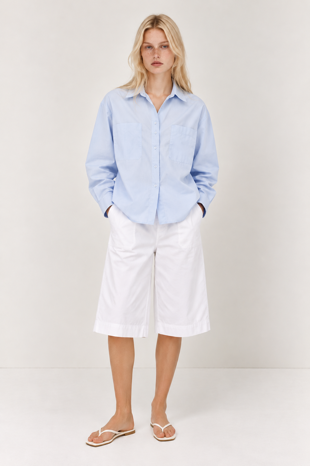 Sloane Shirt - Powder Blue